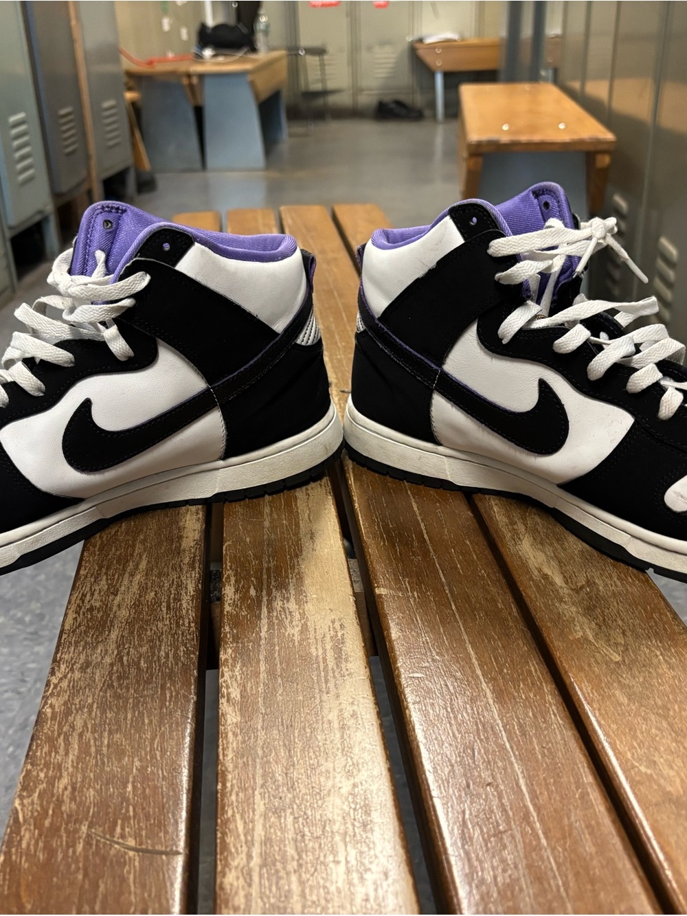 Nike Men’s High-Top Sneakers — Black / White / Purple